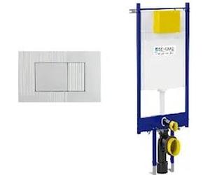Fluidmaster Placca Metis Cromo Opaco + Modulo Autoportante Per Wc Sospeso Duplo 199 Codice Prod: P41-0110-0250 T02-2116-0250