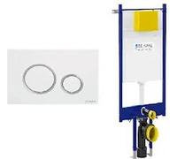 Fluidmaster Placca Vela Bianco Con Anello Cromo Lucido + Modulo Autoportante Per Wc Sospeso Duplo 199 Codice Prod: P47-0201-0250 T02-2116-0250