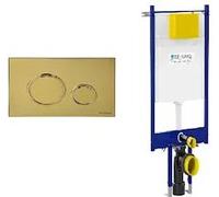 Fluidmaster Placca Vela Dorata + Modulo Autoportante Per Wc Sospeso Duplo 199 Codice Prod: P47-0140-0250 T02-2116-0250