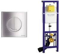 Fluidmaster Placca Veria Duo Cromo Opaco + Modulo Autoportante Per Wc Sospeso Duplo 380 Codice Prod: 4060414631 4060452735