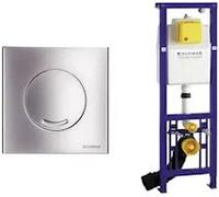 Fluidmaster Placca Veria Mono Cromo Opaco + Modulo Autoportante Per Wc Sospeso Duplo 380 Codice Prod: 4060414531 4060452735