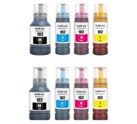 Fluido 102, compatibile con Epson, ET-2700 ET-2850 ET-3700 | Per ECOTANK; E-102BK E-102C E-102M E-102Y; ET-4750 ET-15000(2 set)