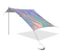 Fluido acido colorato al neon progettato UPF50+ Protezione Beach Cabana impermeabile ombra riparo include pala di sabbia, sacchi di sabbia, pali di stabilità per viaggi in famiglia, picnic e campeggio