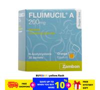 Fluimucil A 200mg 30 Bustine Granuli Trasparente Flemma Aroma Arancia SPEDIZI...