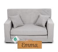 Flumi Personalizzato Divanetto Bambini con Funzione Sleep - 3 in 1 | Divani Piccoli | Divano Bambini | Colore: (velluto a coste grigio)