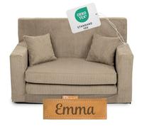 Flumi Personalizzato Divanetto Bambini con Funzione Sleep - 3 in 1 | Divani Piccoli | Divano Bambini | Colore: (velluto a coste beige)