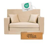 Flumi Personalizzato Divanetto Bambini con Funzione Sleep - 3 in 1 | Divani Piccoli | Divano Bambini | Colore: (Beige)