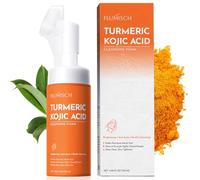 FluMisch Detergente Viso alla Curcuma e Acido Kojic - Schiuma Schiarente con Testine Massaggianti Morbide, Formula Esfoliante per Macchie Scure, 120ml
