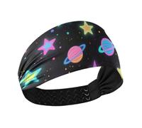 Fluorescente colorato stelle e pianeti no slip esercizio fasce per le donne elastici per il sudore per le donne per il tennis Ciclismo Pallavolo Allenamenti vendas para el pelo mujer