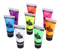 Fluorescente da 10 Ml di Colore Colore del Corpo Face Blacklight Black Face and Body Lacts Fa -up per Festival e Feste 8 X Corpo