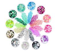 Fluorescente Paillettes per Corpo Unghie Viso Occhi Luminosa Chunky Glitter per Trucco del Festival, DIY, Glitter per Resina, Regalo di Pasqua 12 Colori