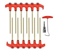 Fluorescente Tent Pegs, Stabile Netting Nails, 9.84x8.27in Secure Hexagonal Screw, Filo Ground Pins, Pianta Irrigazione per Greenhouse, Artificial Turf, Lawn, Canopy, Recinzione, Tarp
