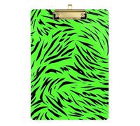 Fluorescente Verde Tigre Pelliccia Texture Clip Board Binder Organizzatore Plastica per Allenatori di Softball Appunti Insegnante Dimensioni 9 x 12.5 Tablas para escribir