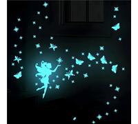 Fluorescenti Adesivi Luminosi Soffitto, Parete Adesivi Fata Farfalla Fluorescenti Bambini Decorazioni Adesivo Muro Decorazione per Cameretta Ragazze Bambino