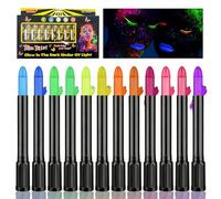 Fluorescenti Matite Trucco per Viso E Corpo, Lavabile UV Fluorescente Colorato Neon Kit, Per Il Trucco, Per Il Viso, Non Tossici, Per Il Viso E Il Corpo, Per Maschera Di Carnevale, Feste Al Neon