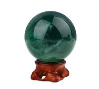 Fluorite Naturale Sfera di Cristallo Quarzo Guarigione Pietra Preziosa Sfera Scultura Figurine con Supporto per Stregoneria, Fengshui, Chakra Aura Decorazioni(6cm)