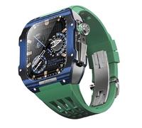 FluoRorubber Watch Band and Carbon Fibre Case Mod Kit , per la sede del cinturino di sostituzione di lusso di lussuoso Serie Series di lusso , Custodia in fibra di carbonio per iwatch 45mm 44mm