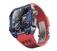 FluoRorubber Watch Band and Carbon Fibre Case Mod Kit , per la sede del cinturino di sostituzione di lusso di lussuoso Serie Series di lusso , Custodia in fibra di carbonio per iwatch 45mm 44mm