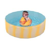 Flur Piscina Rigida per Bambini 160x30 cm in PVC, Pieghevole con Fondo Antiscivolo, Piscina da Giardino Sicura e Facile da Montare per Esterno, Fantasia Sea