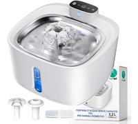 FLURWI Fontana d'acqua per animali domestici, 3,2 l, distributore automatico con