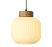 Flush Mount Ceiling Lighting Fixtures, Japanese Lantern-Shaped Chandelier, Creative Striped Glass Pendant Lamp Lampshade, Living Dining Study Room Decoration Hanging Light(20cm)