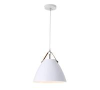 Flush Mount Pendant Lights, Home Decoration Chandelier, Fashion Single Head Hanging Lamp with Color Metal Shade, Ceiling Lighting Fixture for Bedroom, Hallway, Living Room(White)