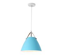 Flush Mount Pendant Lights, Home Decoration Chandelier, Fashion Single Head Hanging Lamp with Color Metal Shade, Ceiling Lighting Fixture for Bedroom, Hallway, Living Room(Blue)