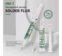 Flusso di saldatura da 10 cc senza alogeni, pasta trasparente, tipo tubo dell'ago, flusso per la manutenzione della CPU/desaldatura di chip/placcatura in stagno BGA
