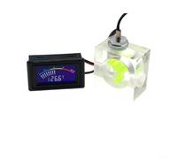 Flussometro di raffreddamento ad acqua del PC con il sensore acrilico a 3 vie del termometro del LED per il blocco del radiatore del ciclo personalizzato 48x28mm (puntatore verde)