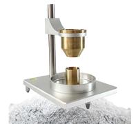 Flussometro Hall, misuratore di scorrevolezza per polveri con imbuti in ottone/acciaio da 2,5 mm e 5,0 mm, tazza per densità da 25 ml e cronometro, per portata di polveri(Brass,5.0mm)