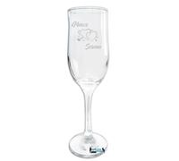 FLUTE CALICE PERSONALIZZATO INCISO INCISIONE IMMAGINE NOME NATALE SAN VALENTINO