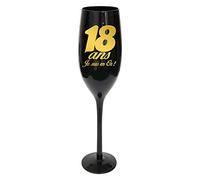 Flute Champagne compleanno 18 anni nera effetto oro