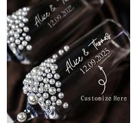 Flûte da champagne personalizzate, calici da vino personalizzati per sposa e damigelle, bicchieri per feste di matrimonio, calici da champagne, forniture per addii al nubilato e feste di compleanno 2 