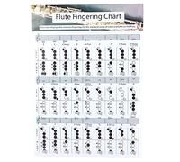 Flute Fingering Chart | Beginner Practice & Teaching Aid | Standard Notes & Major Scales | Coated Paper Instrument Accessory (Flute Fingering Chart Large (56 * 40cm))