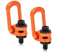 Flutesan 2 bulloni a occhiello M16 x 24 Heavy Duty filettatura metrica girevole bullone ad occhiello 1 tonnellata capacità grado 80 anello di sollevamento in acciaio legato rotazione a 360 ° hardware