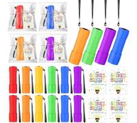 Flutesan 24 set di regali per studenti di fine anno Bulk include 24 mini torcia set 24 carte regalo 50 sacchetti opp da insegnante per classe uragano forniture bomboniere estate campeggio