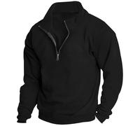 FlutVolt Felpa da uomo Casual Felpe Sportive Pullover con Cerniera Autunno Pullover da Lavoro con Collo Alto Maglione Maglione Caldo Pullover Gilet Maglione Outdoor Pullover Uomo Senza Cappuccio, 01