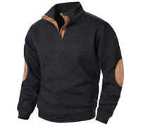 FlutVolt Felpa da uomo con colletto alto Pullover in cotone a maniche lunghe maglione casual tinta unita maglione da lavoro per il tempo libero maglioni di lana con abbottonatura maglioni invernali