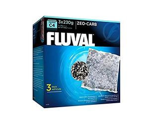 Fluval 14019 C4 Zeo-Carb 3 x 230 g, bianco/nero
