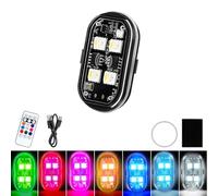 Flux - Wireless RGB LED Lights with Remote Control, 8 Colors, 10 Flash Modes, USB Charging, Anti-Collision Waterproof Emergency Warning Light for Drone, Car, Motorcycle, Bike (1-Light Set)