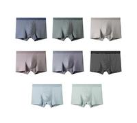 FLUXGOONE Boxer Uomo Cotone Traspirante 8 Pezzi Pantaloncini da Pugile Cotone Traspiranti da Uomo con Design di Linea di Colore Scuro-8 Colori-4xl