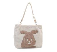 Fluxioxtna Borse da donna Borse a tracolla Borsa da donna Shopping Dating Bag di grande capacità borsa ascellare borsa in peluche, bianco