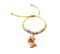 Fluxioxtna Ciondolo artistico in resina a forma di capibara intrecciato a mano, regalo per giovani trendsetter e amanti dell'arte da indossare tutti i giorni, Misura unica, come descritto