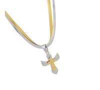 Fluxioxtna Collana portatile a doppia croce Streetwear Ispirare gioielli accessorio per moda in avanti individui catena regolabile