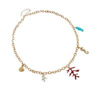 Fluxioxtna Collana regolabile a tema oceano con ciondoli a forma di stella marina corallo gioielli in lega di resina leggera per donne e amanti del mare elegante unisex gioielli creature marine