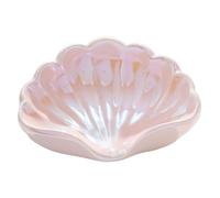 Fluxioxtna Portasapone in ceramica Artistico Shell Designs Base antiscivolo Efficiente drenaggio dell'acqua Bagno Vanità Decorazione Artistica Bagno Soluzione di archiviazione