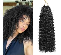 FLWAI Pre-Looped Micro Kinky Curly Crochet Hair 8 Pack 12 Inch Wavy Curly Synthetic Twist Extensions for Black Women