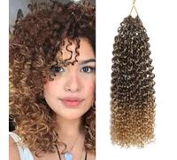 FLWAI Pre Looped Micro Kinky Curly Crochet Hair 8 Packs 12 Inch Yanky Twist Crochet Hair Kinky Twist Synthetic Wavy Curly Crochet Hair Extensions for Black Women (T33/27, 8packs 12inch)