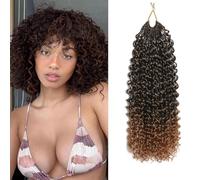 FLWAI Pre Looped Micro Kinky Curly Crochet Hair 8 Packs 12 Inch Yanky Twist Crochet Hair Kinky Twist Synthetic Wavy Curly Crochet Hair Extensions for Black Women (1B/T30, 8packs 12inch)