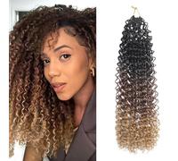 FLWAI Pre Looped Micro Kinky Curly Crochet Hair 8 Packs 12 Inch Yanky Twist Crochet Hair Kinky Twist Synthetic Wavy Curly Crochet Hair Extensions for Black Women (1B/30/27, 8packs 12inch)